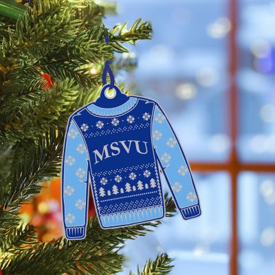 Msvu Ugly Sweater Pewter Holiday Ornament